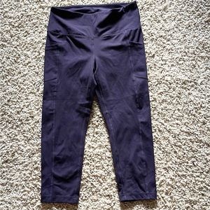 Yogalicious "Lux" High Waist Plum Purple Quarter Length Side Pocket Legging